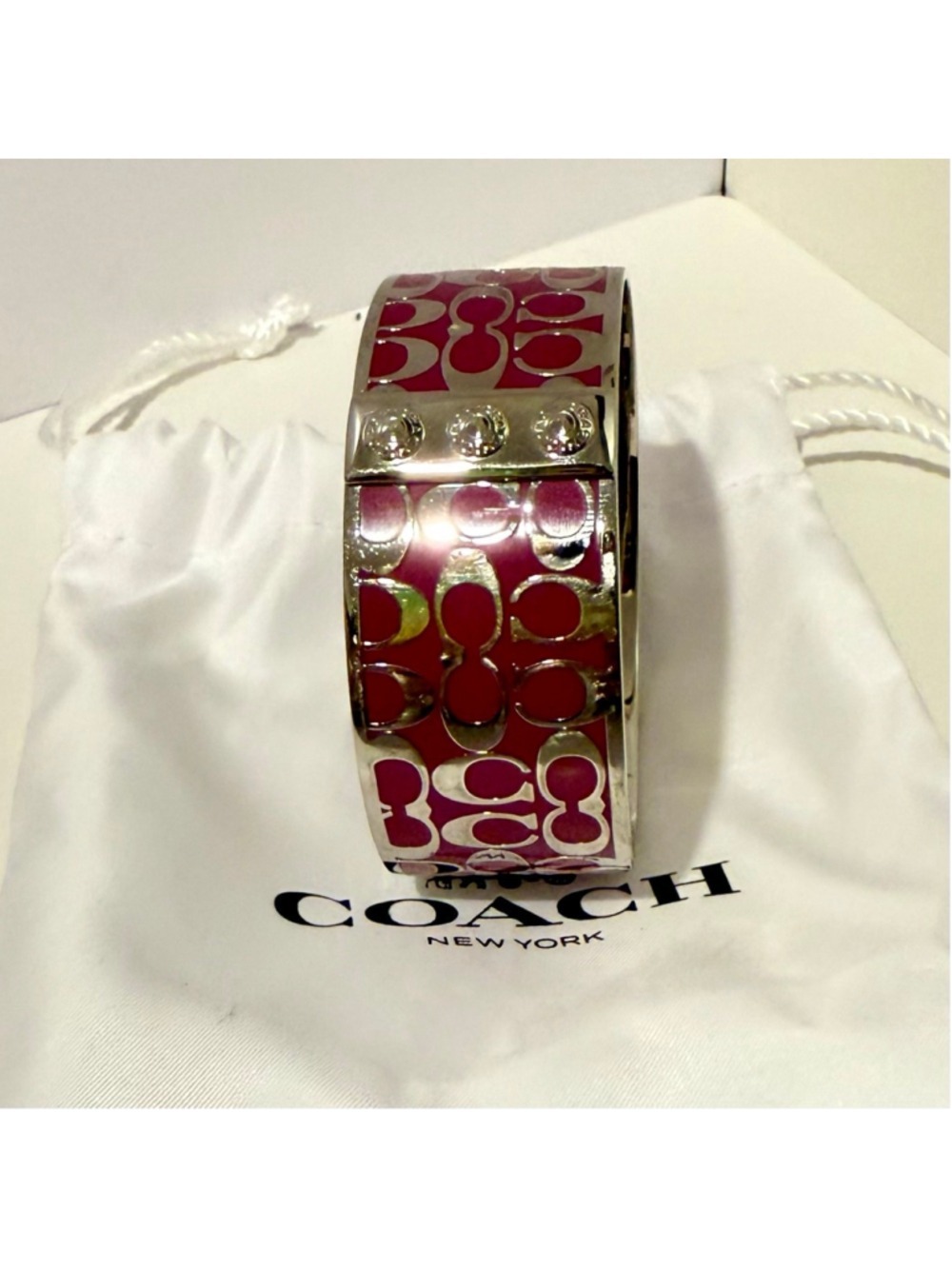 Coach Signature Enamel Bangle Bracelet - Picture 2 of 6